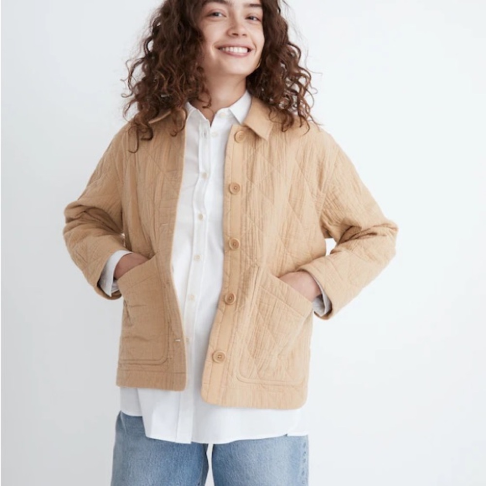 Madewell Quilted Lightspun Cropped Shirt-Jacket
